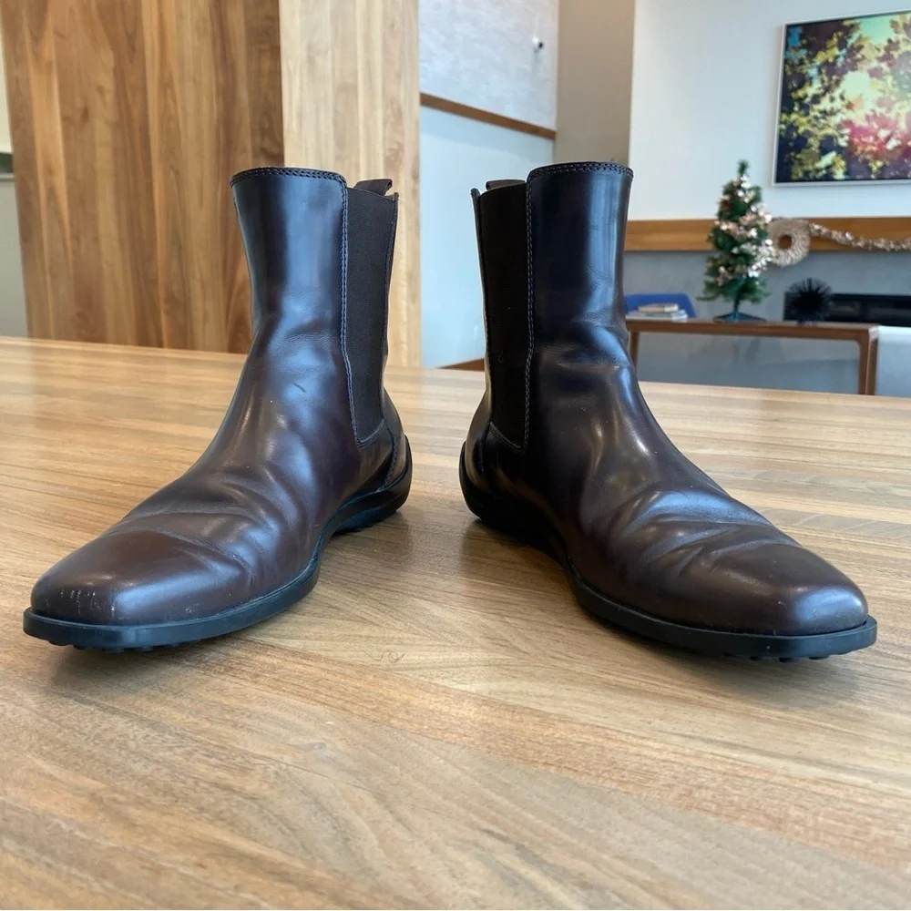 Tod's Leather Chelsea Boots, Size 6